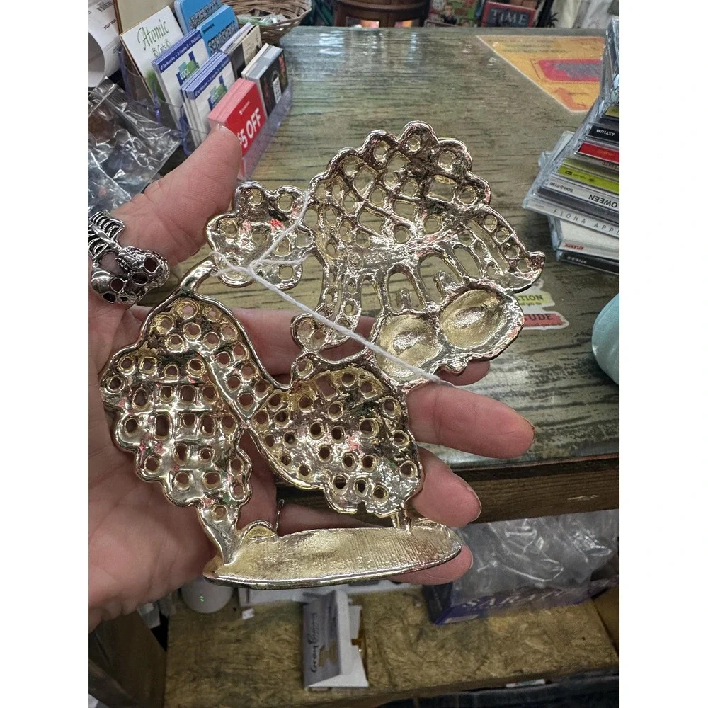 Vintage Gold Poodle Earring Tree